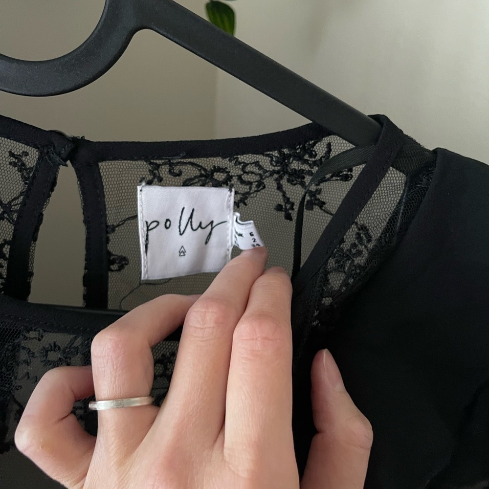 Princess Polly long sleeve mini black lace dress - Picture 5 of 9
